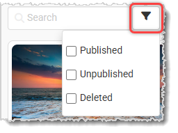 Image showing the filter options for blog posts in the Blog module.