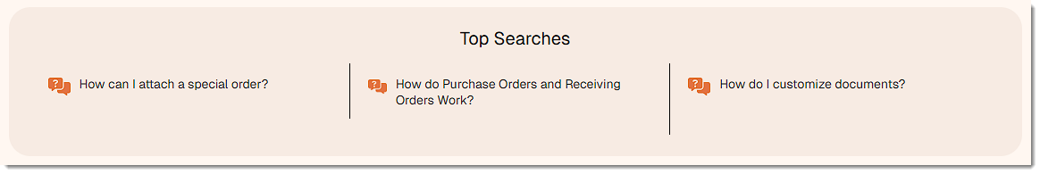 Image showing the Top Searches area of the Knowledge Base Home page.